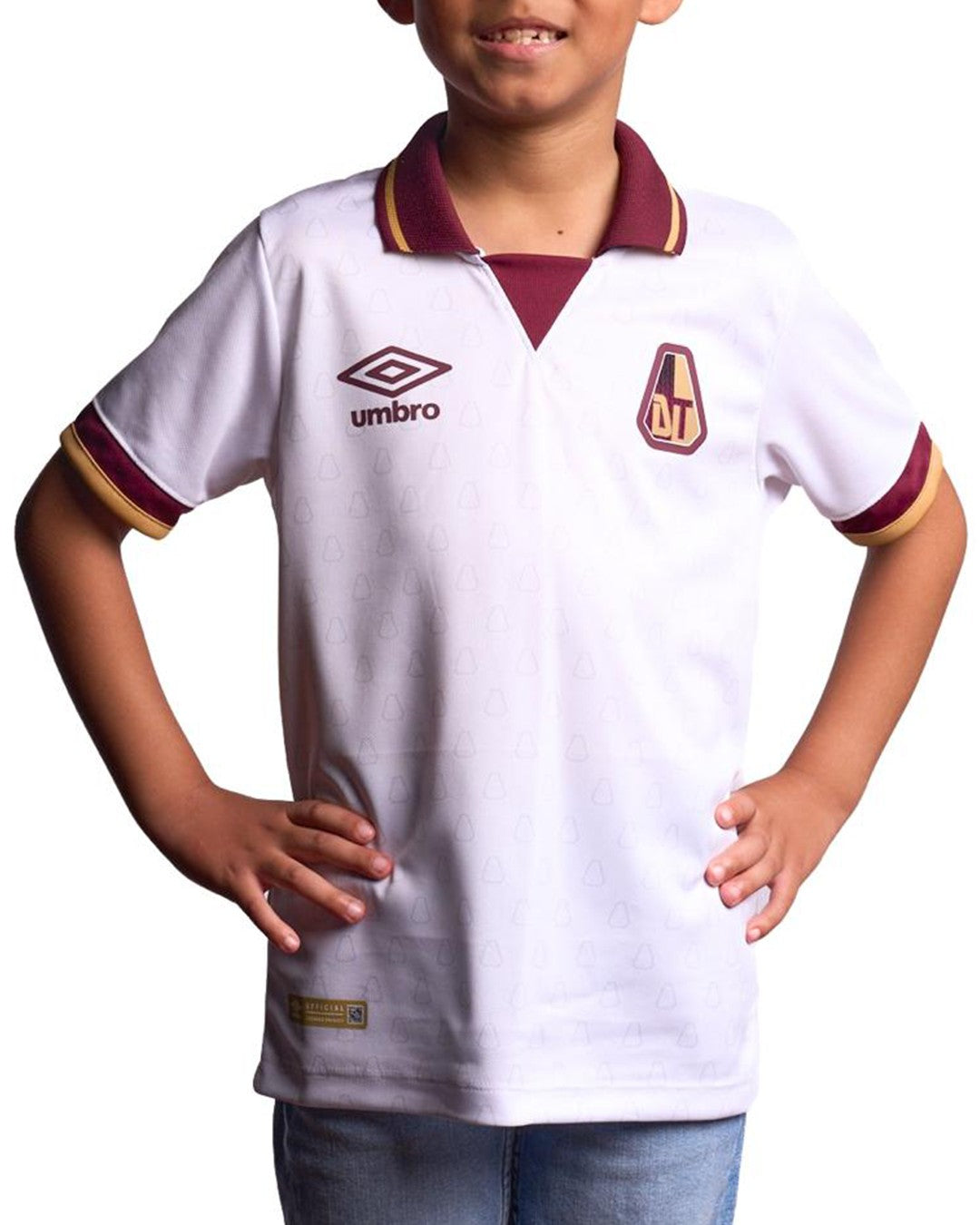 Camiseta Deportes Tolima Blanca Visitante Umbro 2025 Niño