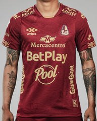 Camiseta Deportes Tolima Local Vinotinta con Logos Umbro 2026