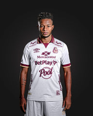 Camiseta Deportes Tolima Blanca Visitante con Logos Umbro 2025